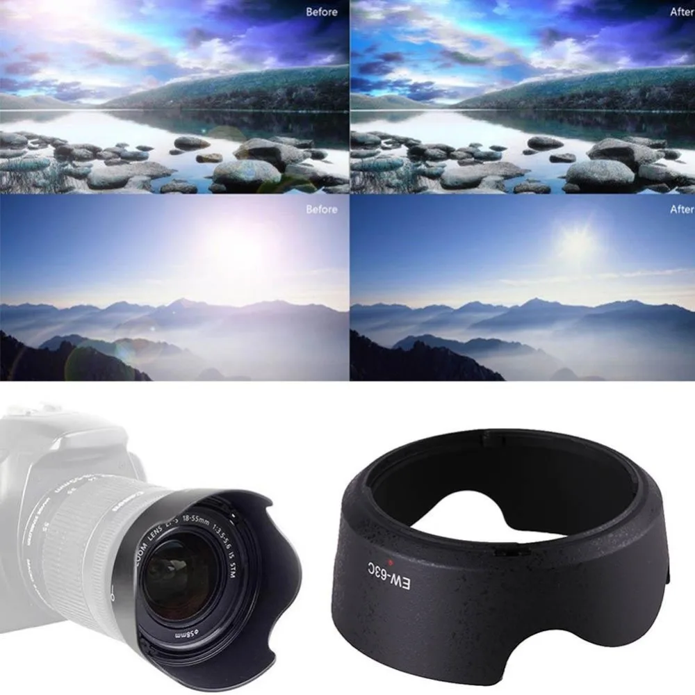 Black EW63C f/3.5-5.6 Lens protetor Camera Lens Hoods Lens Hood EW-63C