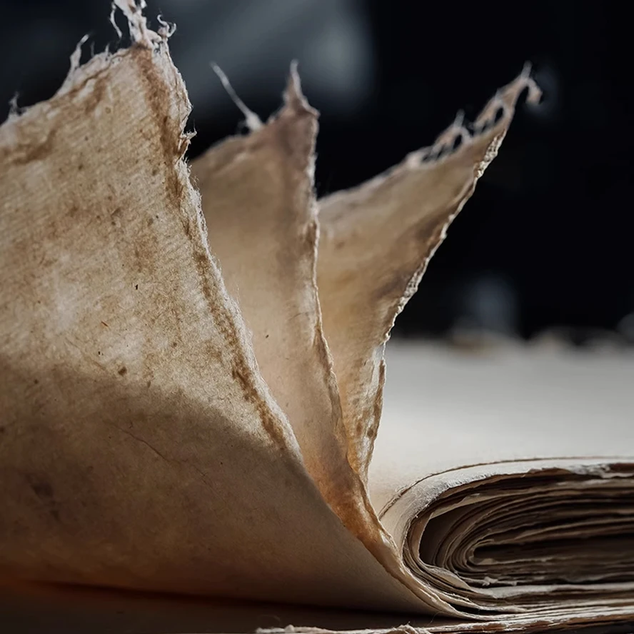 

Конопляная бумага ручной работы Бумага для каллиграфии Кора Сюань Бумага Полувпитывающая рисовая бумага для китайской живописи тушью Sumi-e Stele Rubbing