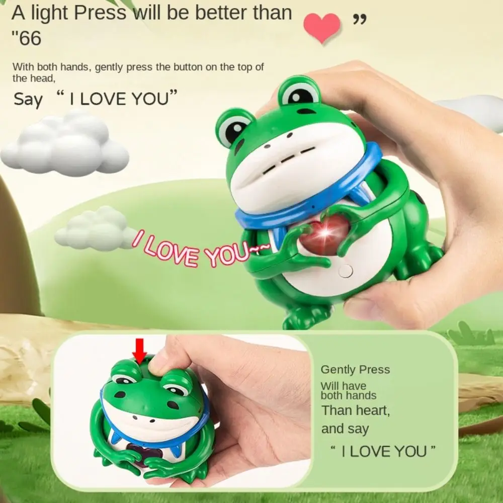 Confession Frog Flash Sound Toys Luminous Heart Frog Flash Model Kawaii Love Gesture Duck Sound Heart Led Toy Valentine's Gift