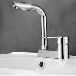 Tianview Bathroom single handle double hole basin cold and hot water faucet brass aluminum alloy hand wash free rotating