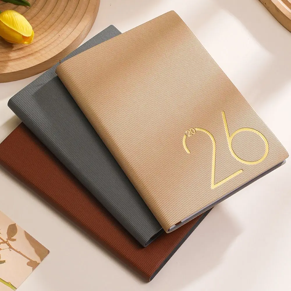 

English 2026 Schedule Planner Notepad Wear-resistant 12 Months 365 Days Efficiency Notebook Thick Paper Portable