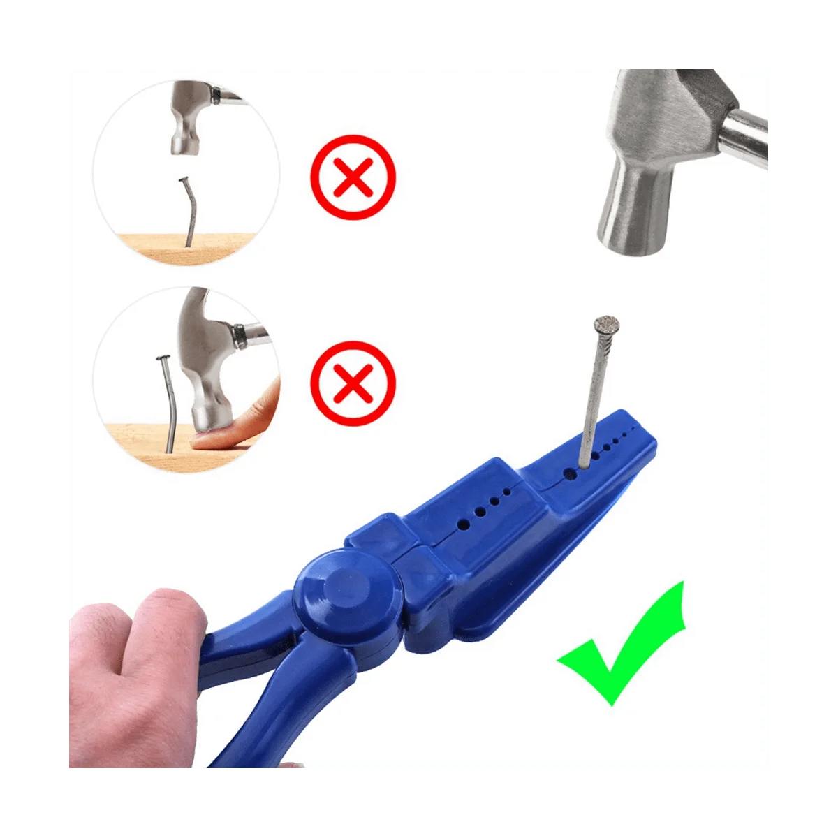 Hammer-Nagelzange, Fingerschutz für Schiebegelenkzangen, Hammer-Nagel, Nagelzange zum Trimmen, um die Finger zu schützen – Detail 7