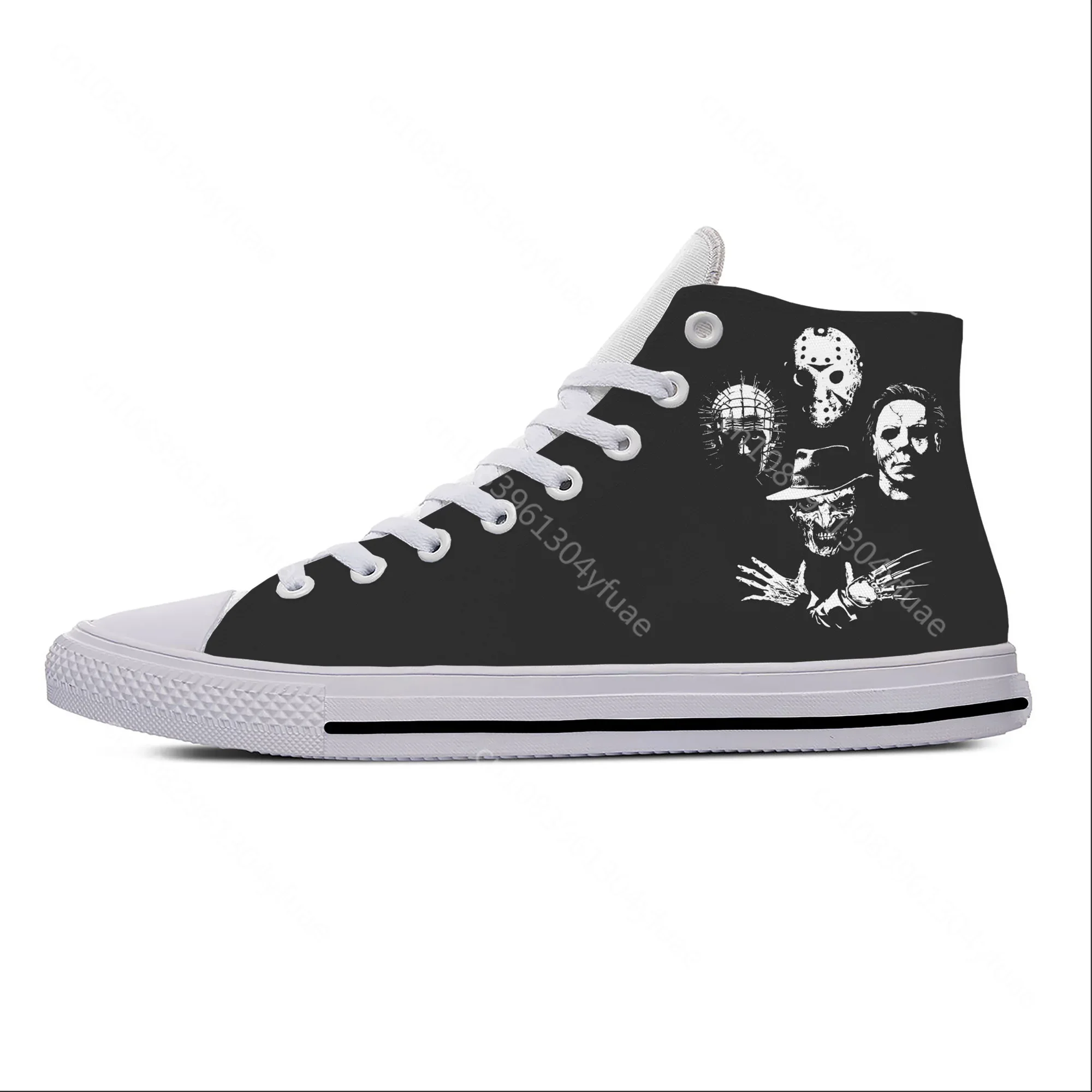 Myer Horror Pinhead Chucky Jaws Ghostface Michael Casual Cloth Shoes High Top Lightweight Breathable 3D Print Men Women Sneakers