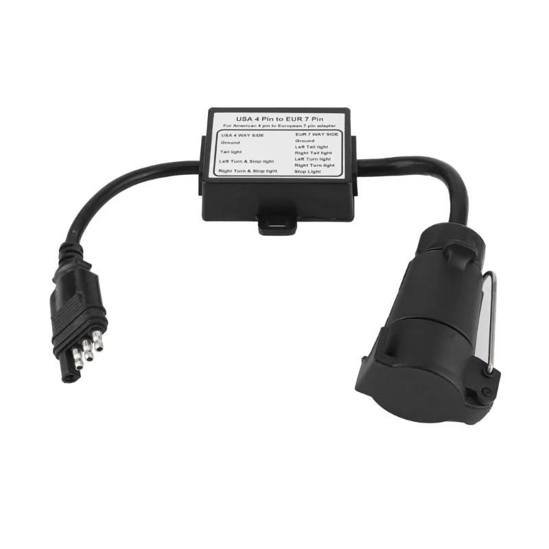 

Flexible 4 Pin to 7 Pin Trailer Connector Converter for Enhanced Driving Safety Dropship