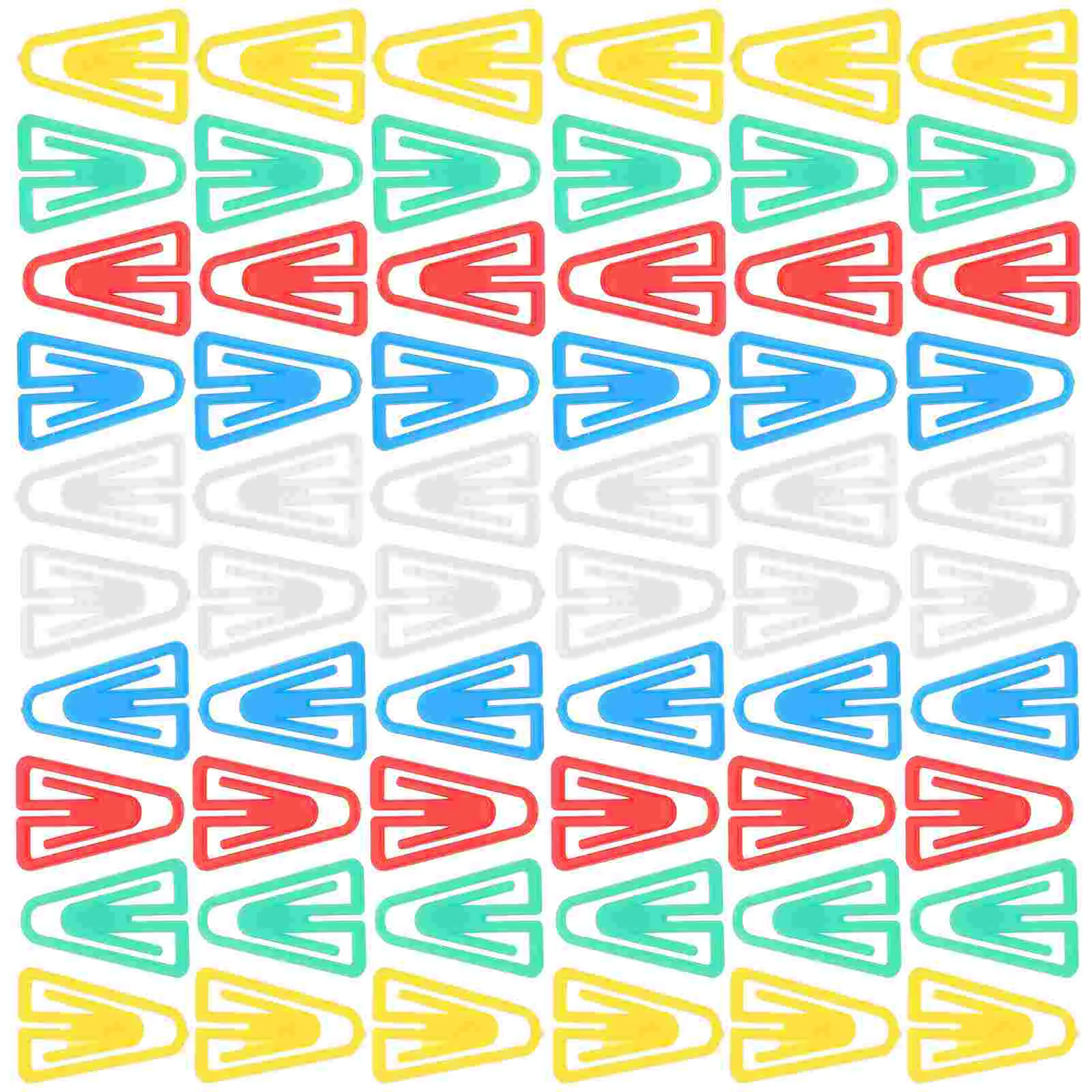 100 Buah Klip Kertas Segitiga Penjepit Kertas Kantor Dokumen File Kecil Penjepit Tagihan Dekoratif Plastik Multifungsi untuk