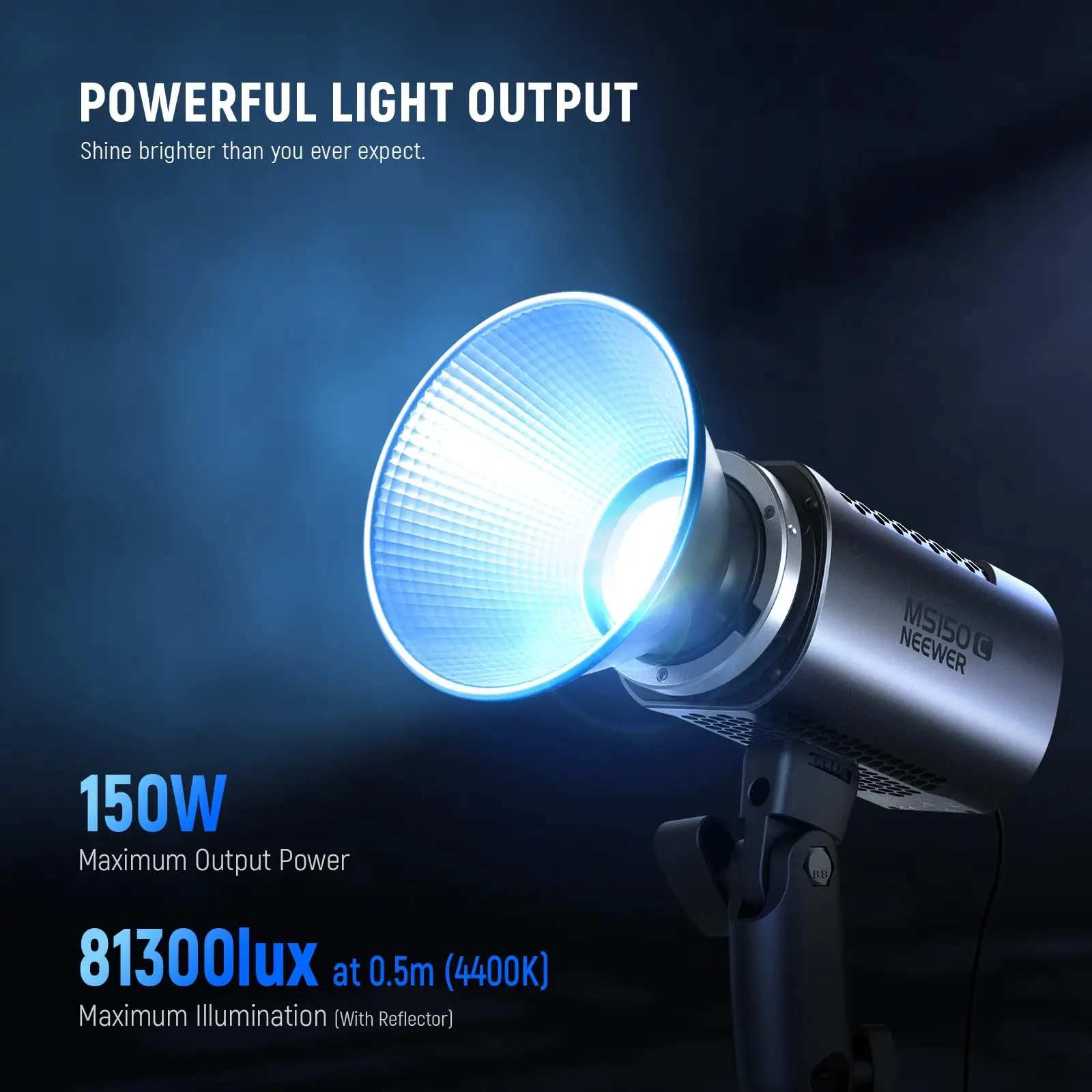 MS150C 150W Mini RGB Light Emitting Diode Video Light 2700k-6500k COB Continuous Output Lighting Bowens Mounted Handheld