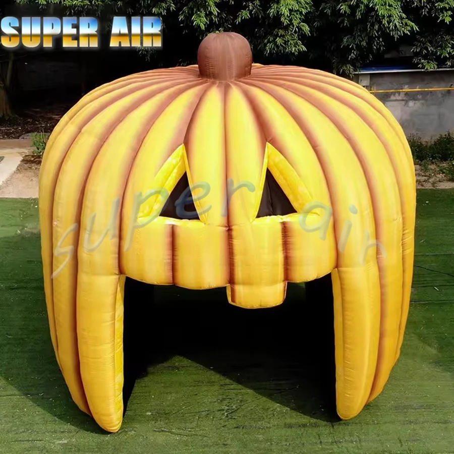 ของตกแต่งปาร์ตี้ฮาโลวีน ดีไซน์ใหม่ ฟักทองเป่าลมขนาดใหญ่ พร้อมไฟ สำหรับงานปาร์ตี้กลางแจ้ง