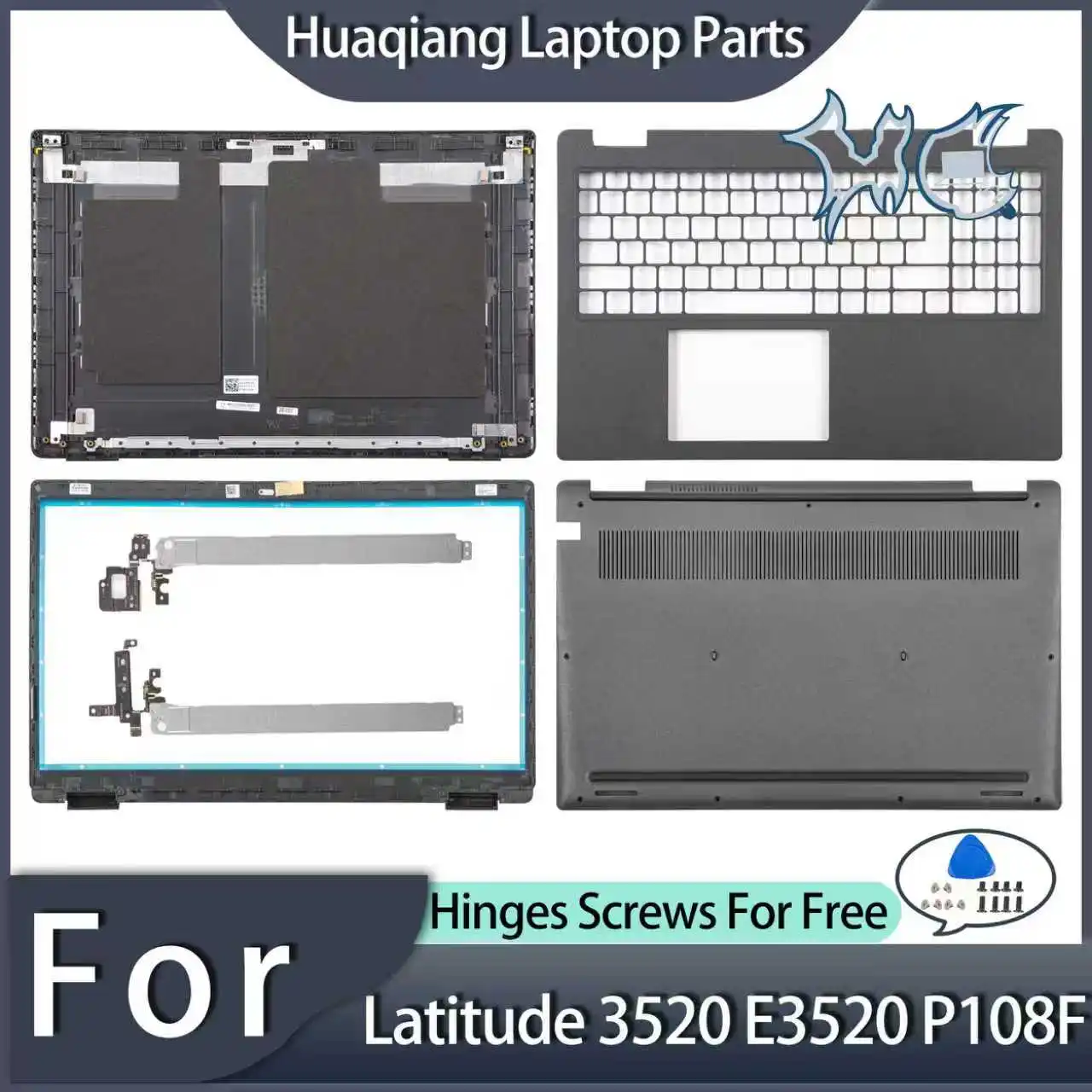 

Case For Latitude 3520 15 E3520 Laptop LCD Back Cover Top Case Front Bezel Palmrest Button Case Hinges