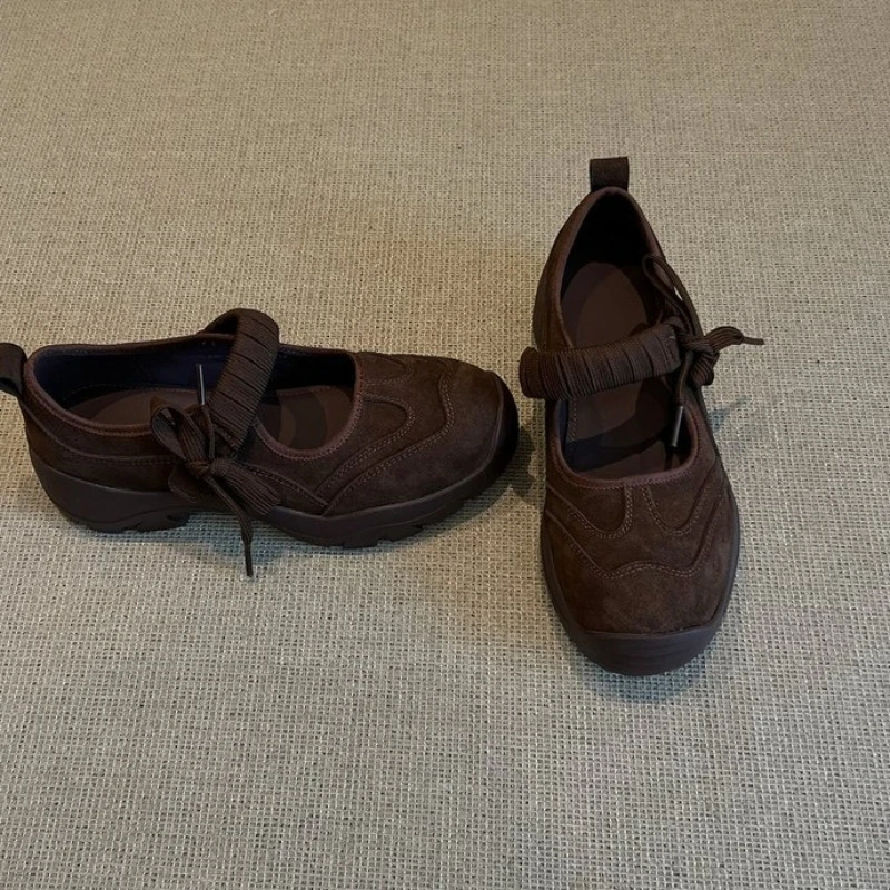 

Женские туфли на толстой подошве с круглым носком, разноцветные, модные, универсальные, удобные, нескользящие, дышащие и долговечные