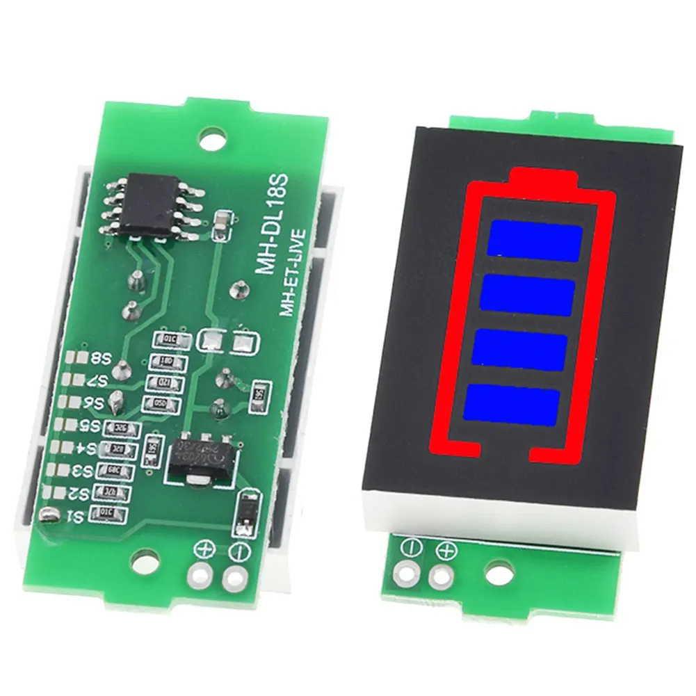 

1/2/3/4/6/7/8S Lithium Battery Capacity Indicator Module LED Display Electric Vehicle Battery Power Tester 3-34V 5mA