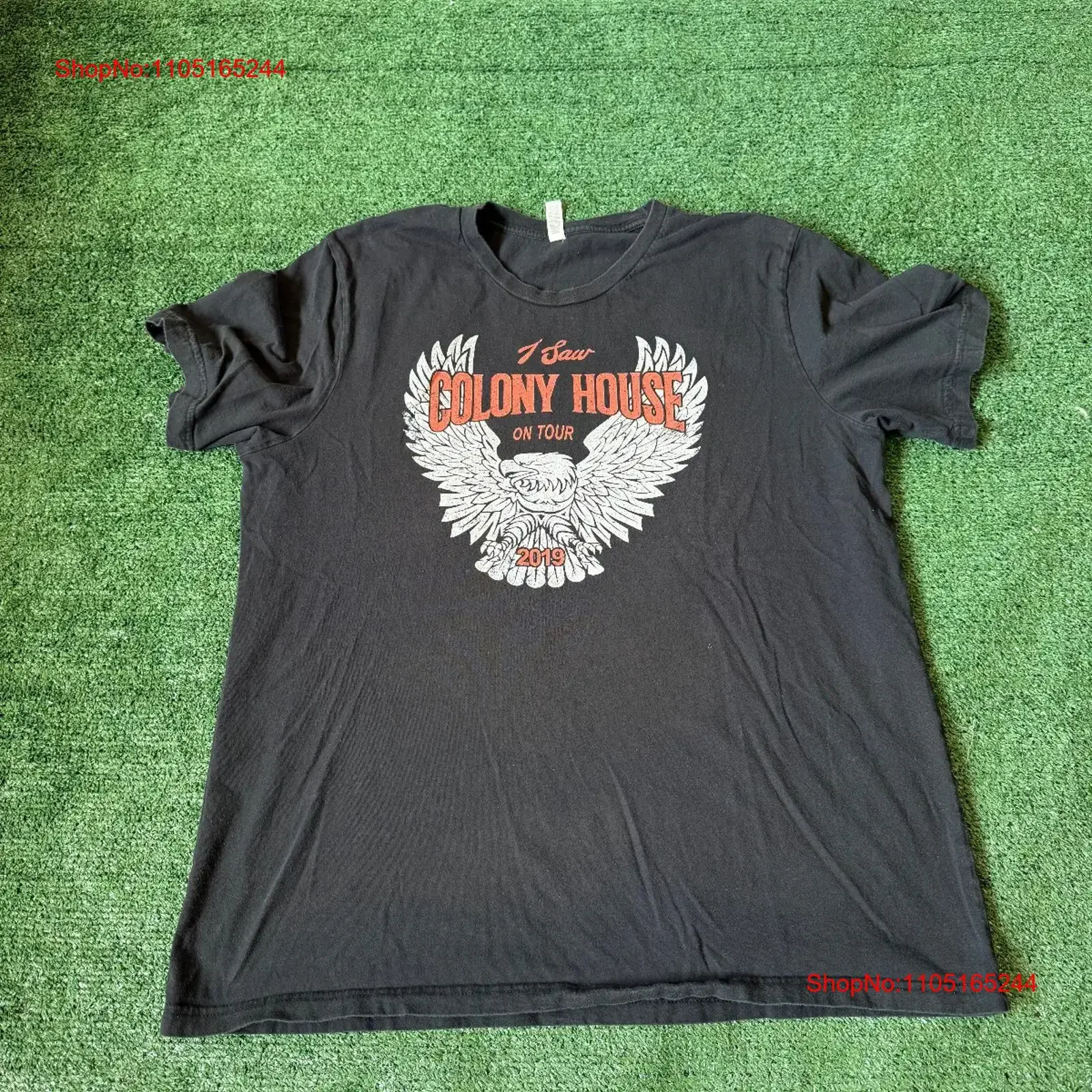 I Saw Colony House On Tour 2019 T Shirt Wings XXL Band vintage Washed Unisex streetwear Comfortable Casual