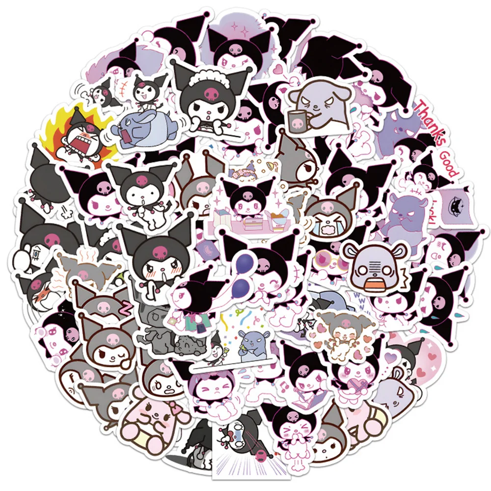 

10/30/60/120pcs Cartoon Kuromi Graffiti Stickers Kawaii Girls Sanrio Decals DIY Scrapbooking Phone Diary Wall Cute Sticker Pack