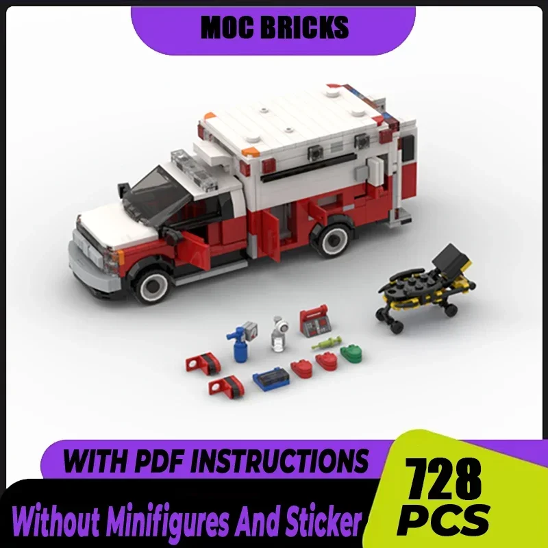 

Строительные блоки Moc, серия автомобилей, Нью-Йоркская пожарная бригада, модель скорой помощи, технология, кирпичи, фирменный автомобиль, игрушки «сделай сам» для