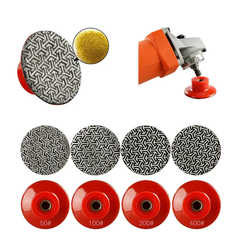 

M14 M10 Thread 2'' 50mm Diamond Hand Polishing Pads Electroplated Sanding Pads Grinding Disc For Glass Granite Marble Concrete