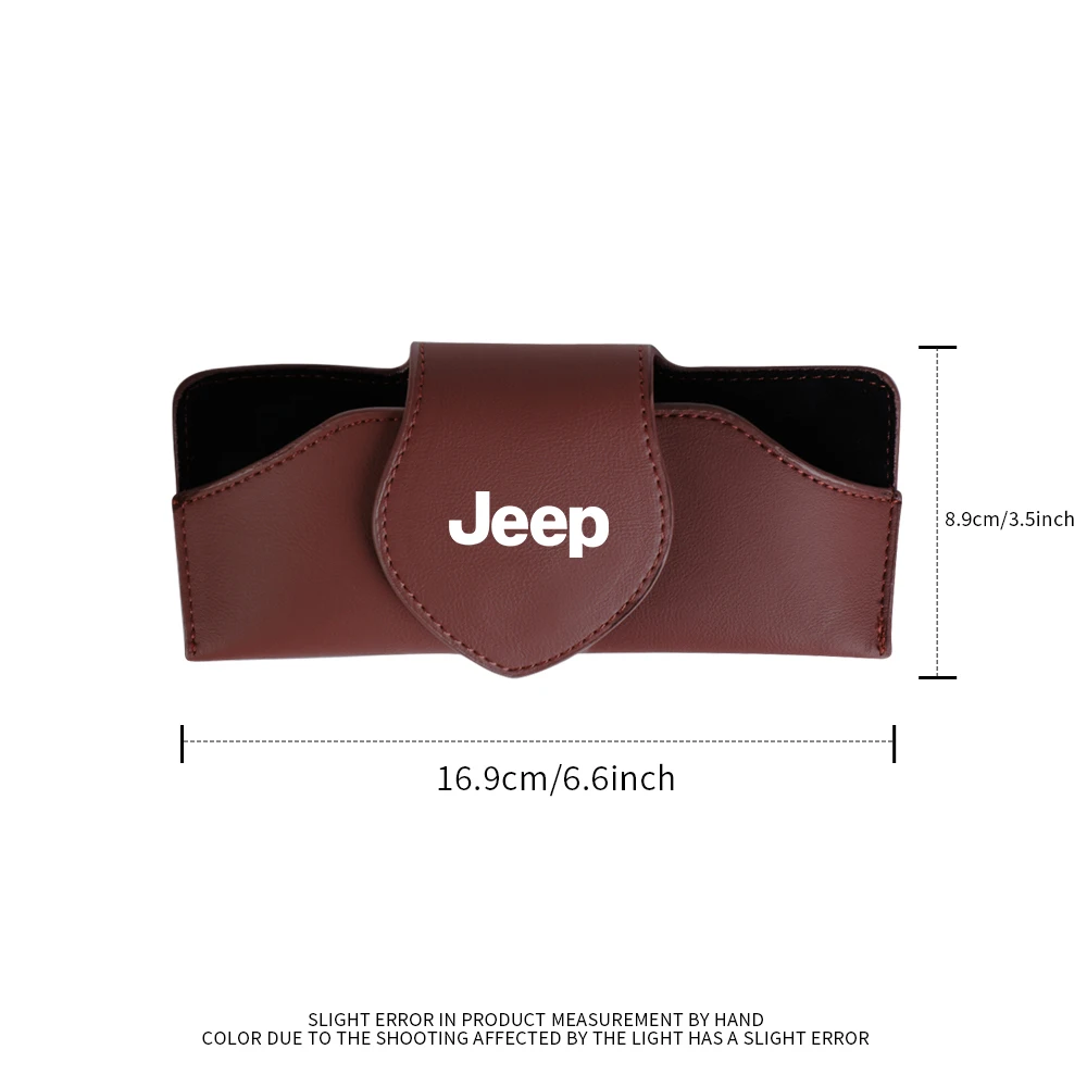 Car Leather Glasses Case Sun Visor Sunglasses Clip Box For Jeep Wrangler Jk Grand Cherokee WK Compass Patriot Renegade Rubicon