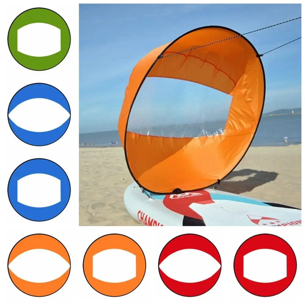 Foldable Kayak Wind Sail Transparent Window Sturdy Kayak Boat Wind Sail Durable Ultraviolet-proof Downwind Wind Sail Paddle