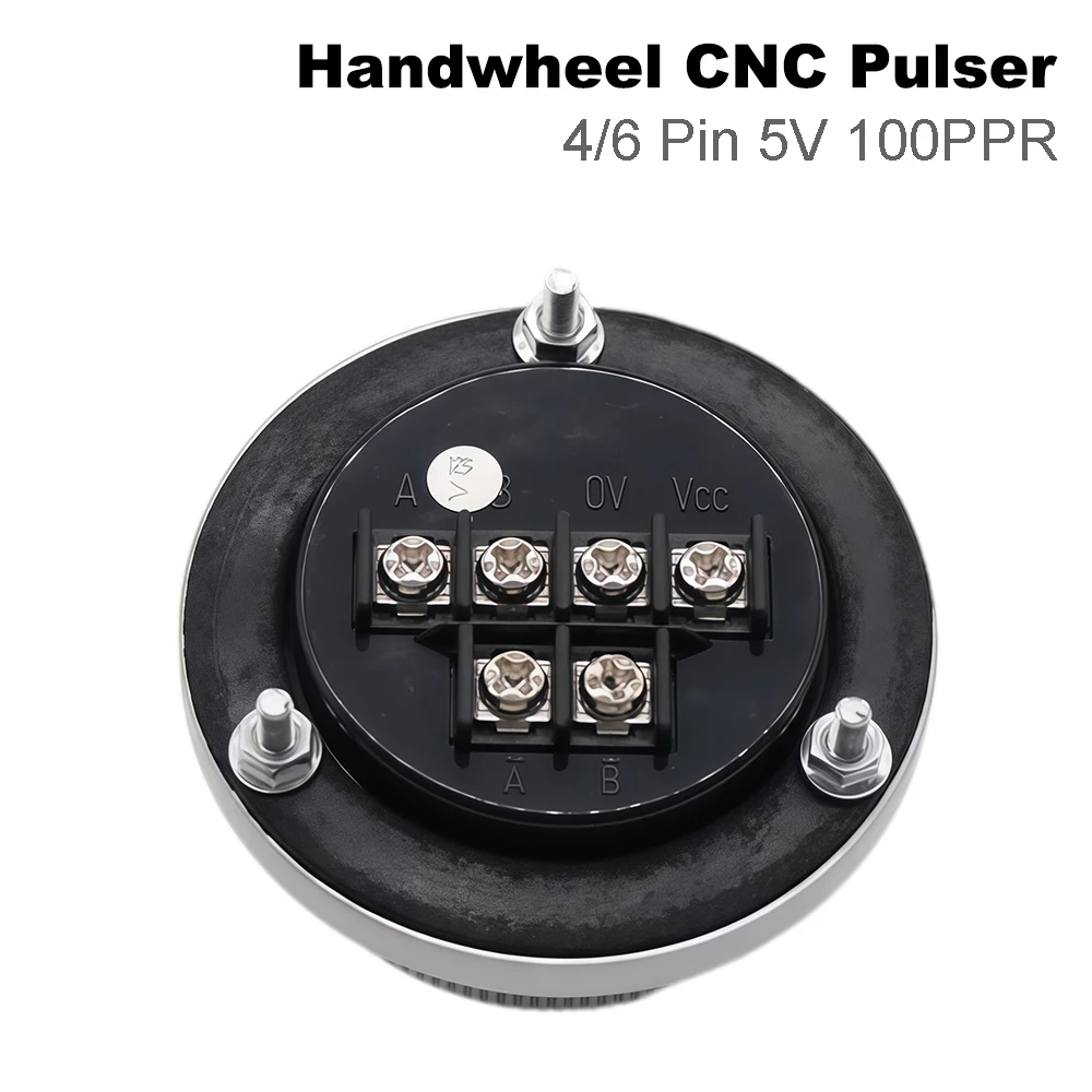 1Pc Handwheel CNC Pulser 60mm Pulse 100 5V 4Pin 6Pins Manual Pulse Generator Hand Wheel CNC Machine Rotary Encoder
