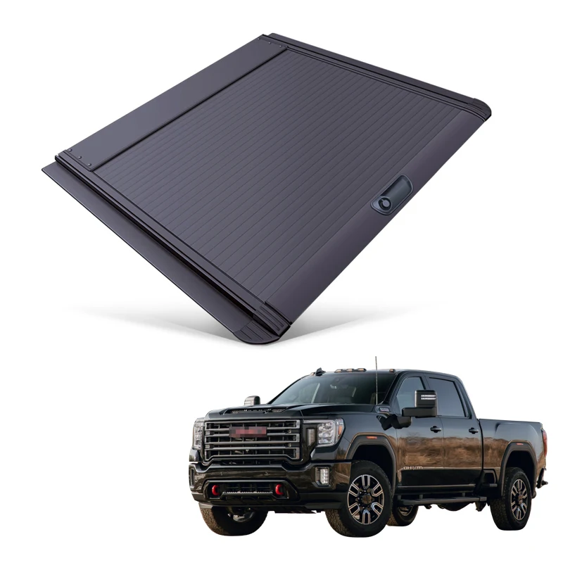 Car Parts Roller Lid Up Pick Up Truck Aluminium Alloy Tonneau Cover For GMC Sierra 1500HD 2500HD 3500HD 2017+