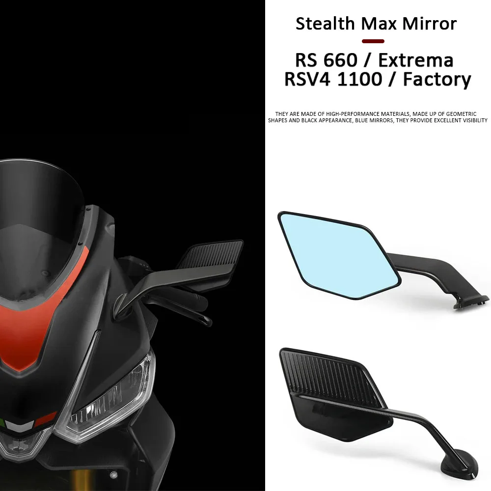 

Rearview Mirror For Aprilia RS 660 RSV4 1100 RS660 2020-2024 Stealth Sport Winglet Mirror Kits Adjustable Stealth Max Mirrors