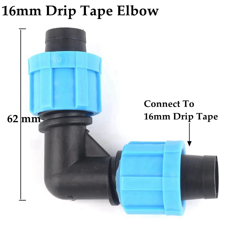 灌漑テープ5個16mm,tエルボーコネクタ,プラグ修理ジョイント,農業用節水灌漑ホースナットコネクタ