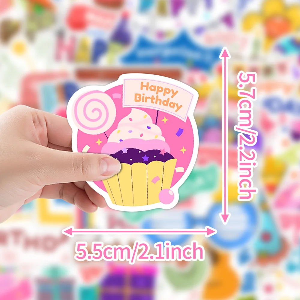

10/30/50PCS Cute Style Birthday Series Graffiti Sticker Congratulate Birthday Cartoon Decals Laptop Phone Cup Luggage Kid Toys