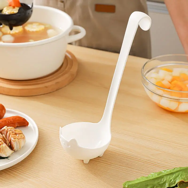 Cute Cat Shaped Soup Ladle, Heat Resistant Long Handle Kitchen Spoon, Non-stick, Standable & Hangable, Food Grade