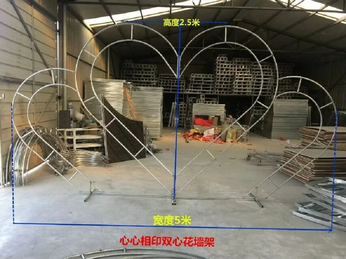 

Extra Large Triple Heart Wedding Arch Metal Stand for Flower Backdrop Balloons And Photo Props