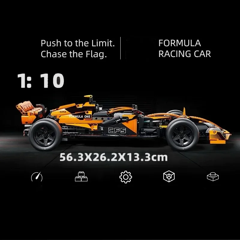 1300 + PZ Nuovo Tecnico FI Racing Performance Velocità Gara Auto Building Blocks Mattoni Compatibile MOC Modello di Veicolo Auto Ragazzo Giocattoli Regalo