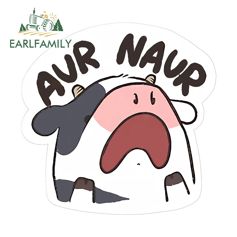 

EARLFAMILY 13cm For Cute Chibi Animals Crying Aur Naur Hamster Elephant Car Stickers Waterproof Cartoon Decals Funny Car Label