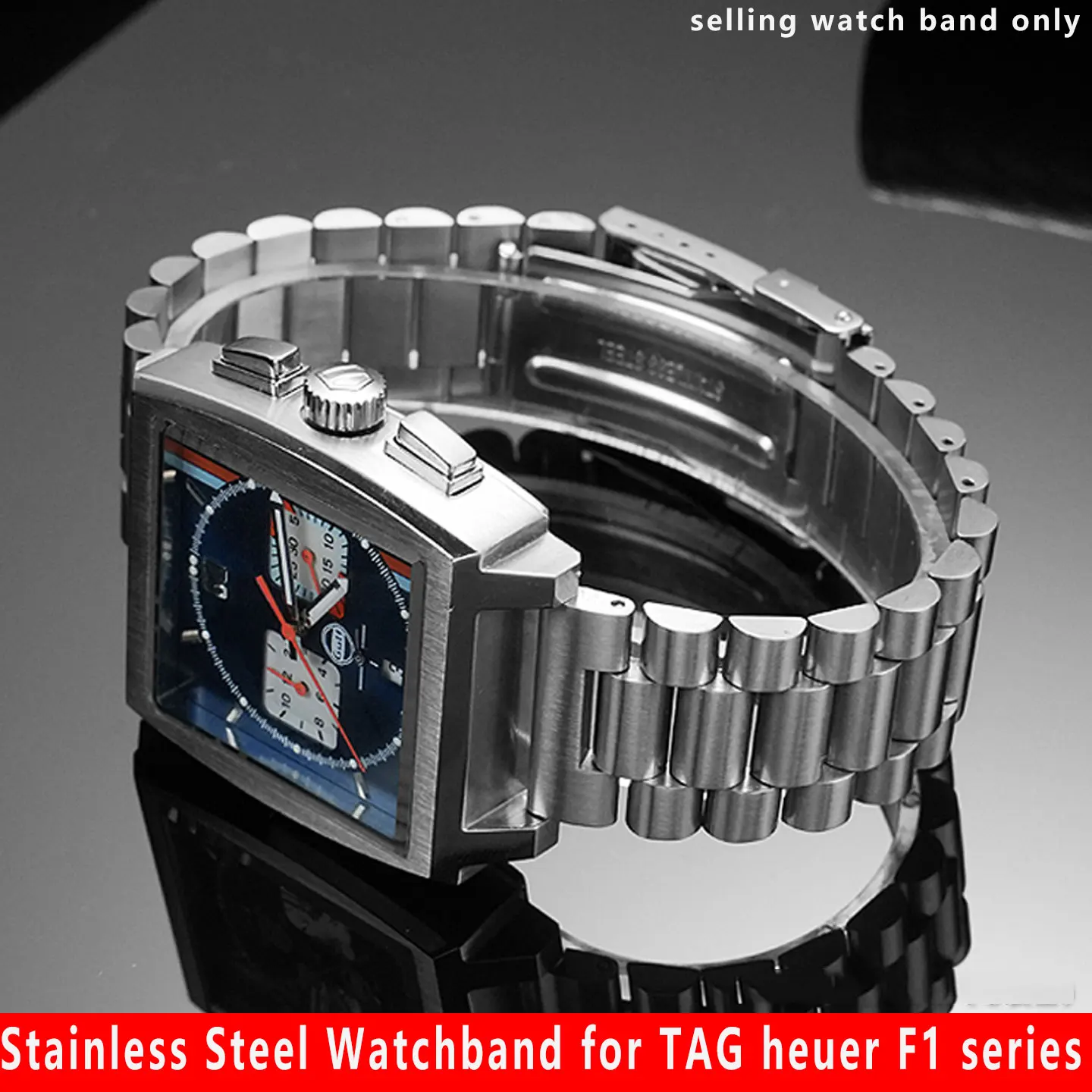 20 22mm links sólidos pulseira de metal para tag heuer pulseira de relógio extremidade plana implantação fivela aço inoxidável pulseira masculina