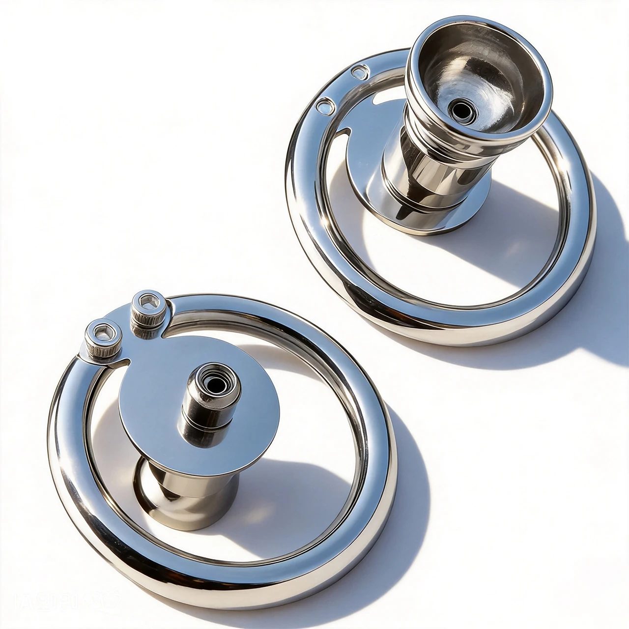 FRRK Stainless Steel Inverted Flat Chastity Cage CBT Urethral Catheter Wearable Restraint Cock Ring Adult Men Leisure Accessory