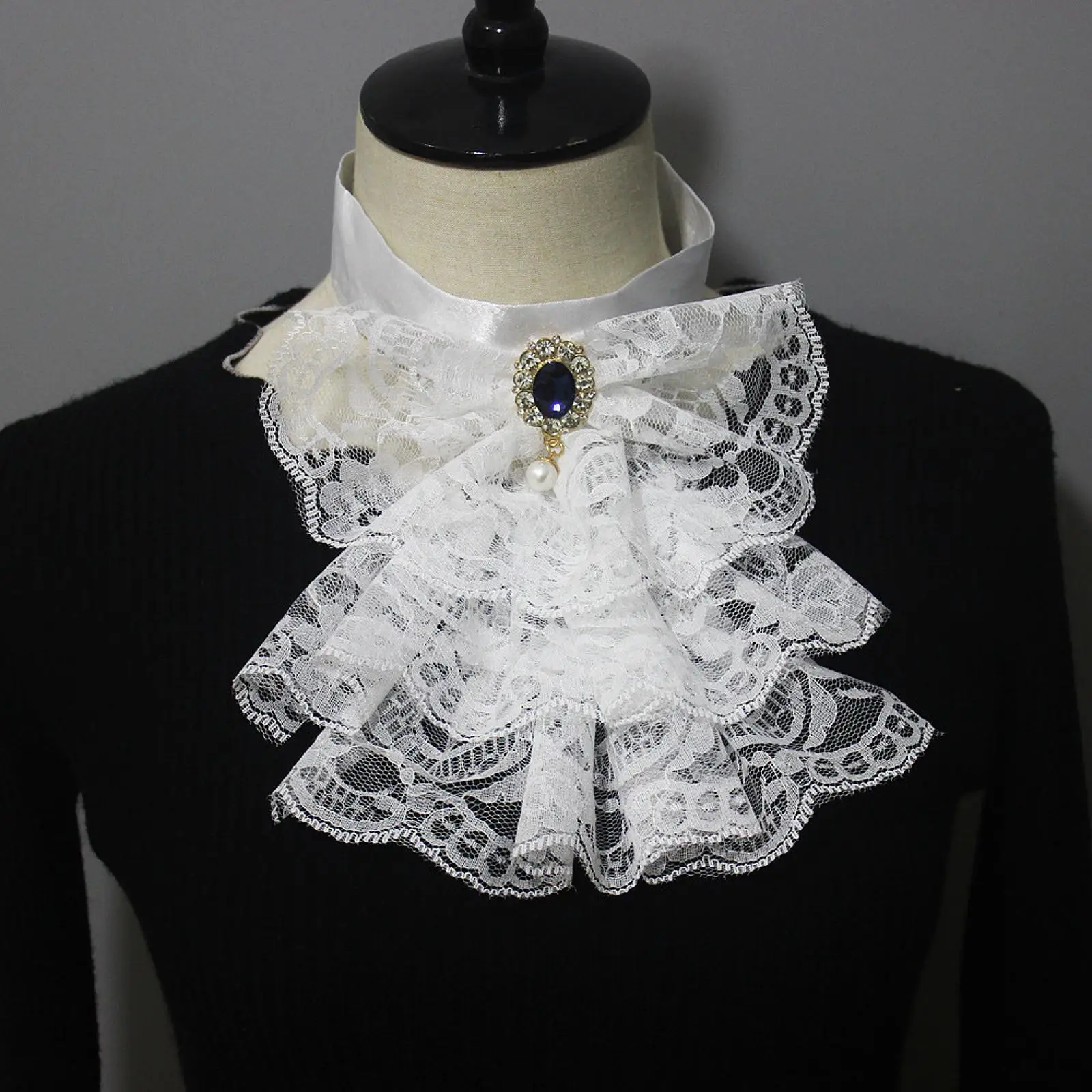 Victorian Ruffle Collar Half Shirts False Collar Shawl Collar False Collar for Apparel Clothes Victorian Ornaments Blouse Ladies