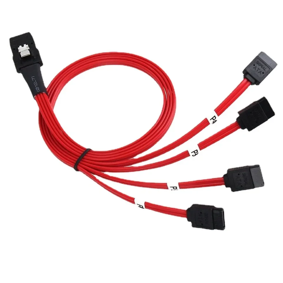 SAS SATA Cable Mini-SAS SFF-8087 To 4 SATA Cable Mini SAS 4i SFF8087 36P To 4 SATA 7P Cable 12Gbps 1/0.5M Hard Drive Data