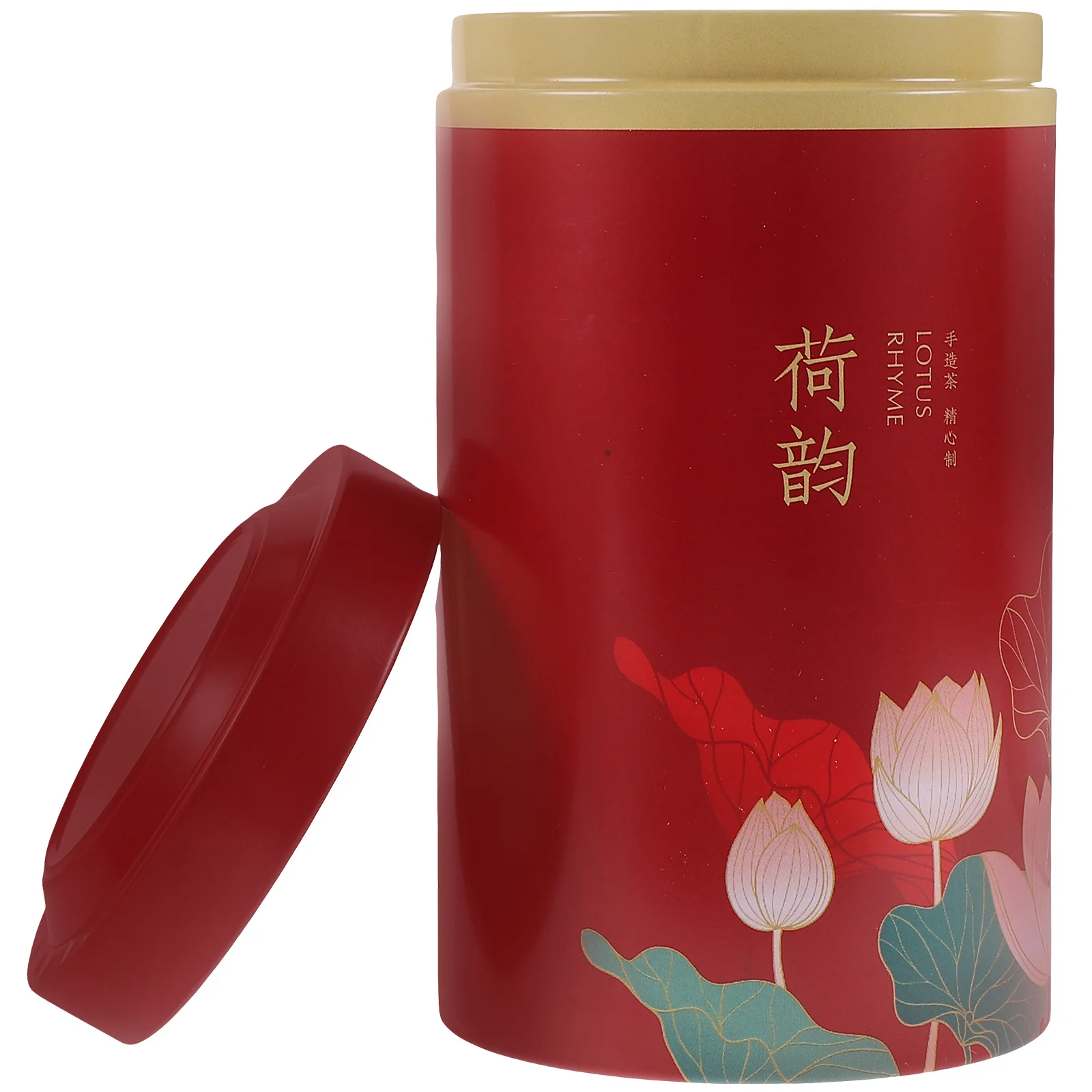 

Tea Tin Canister Airtight Storage Container Red Sealing Lid Large Capacity Loose Leaves Coffee Beans Candy Snack Holder Metal