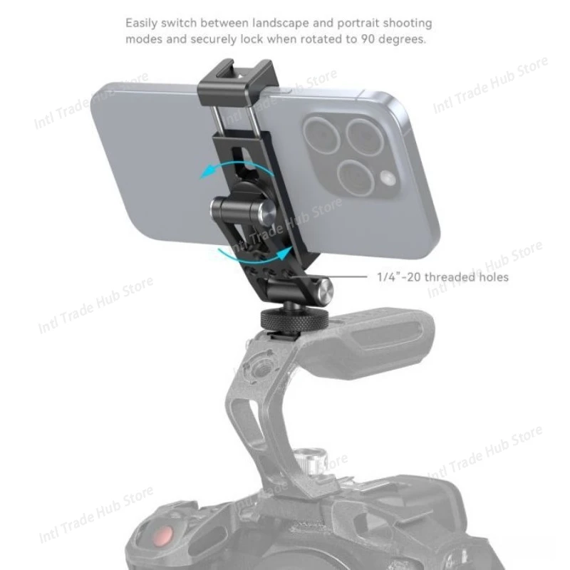 Metal Phone Holder with Cold Shoe for 57-88mm Width Phone Quick Switching for Microphone,Light for DJI RS 4 / RS 4 Pro