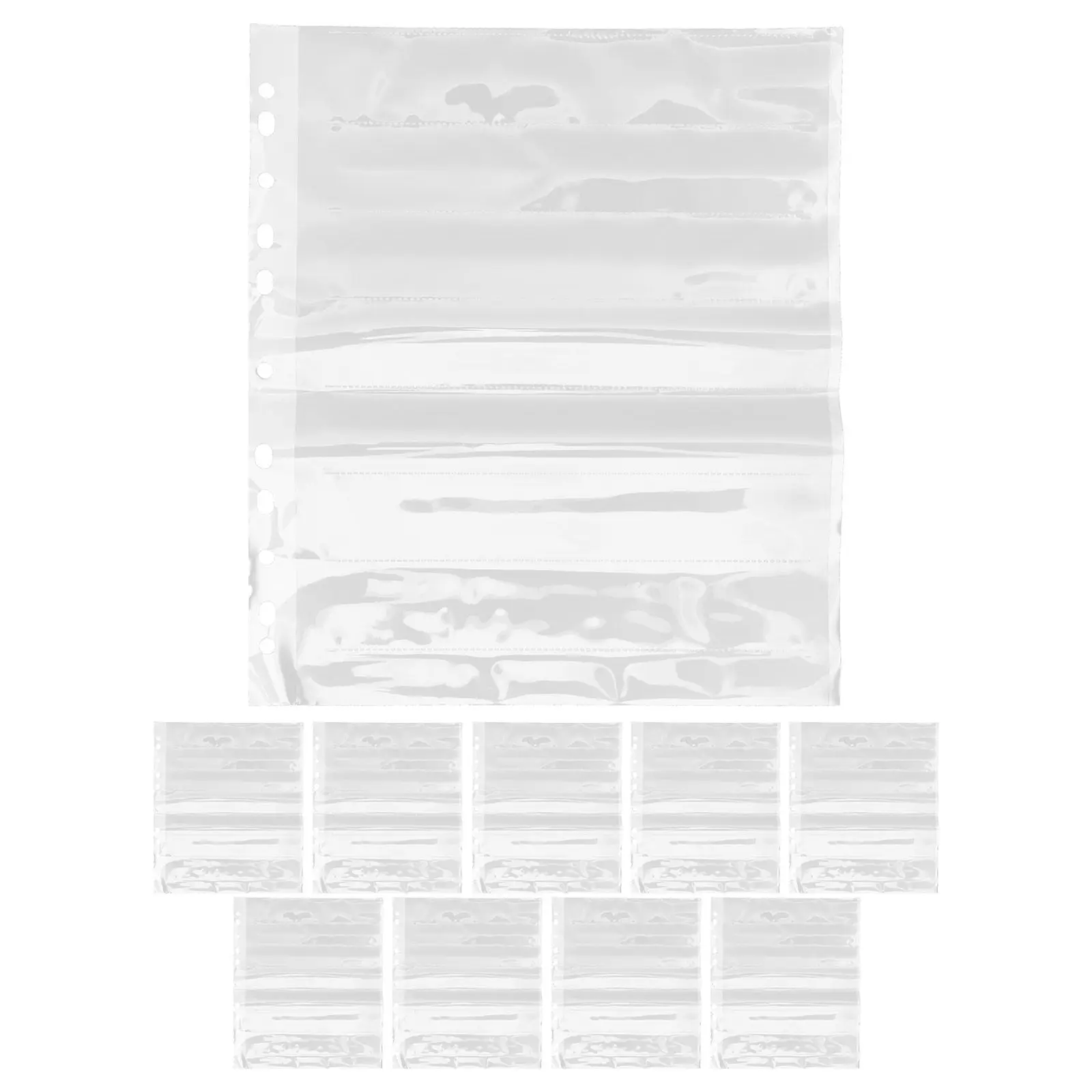 

10 Pcs Archival Photo Sleeves Cash Bag Clear for Binders Corrugated Plastic Roofing Page Protectors Holders with