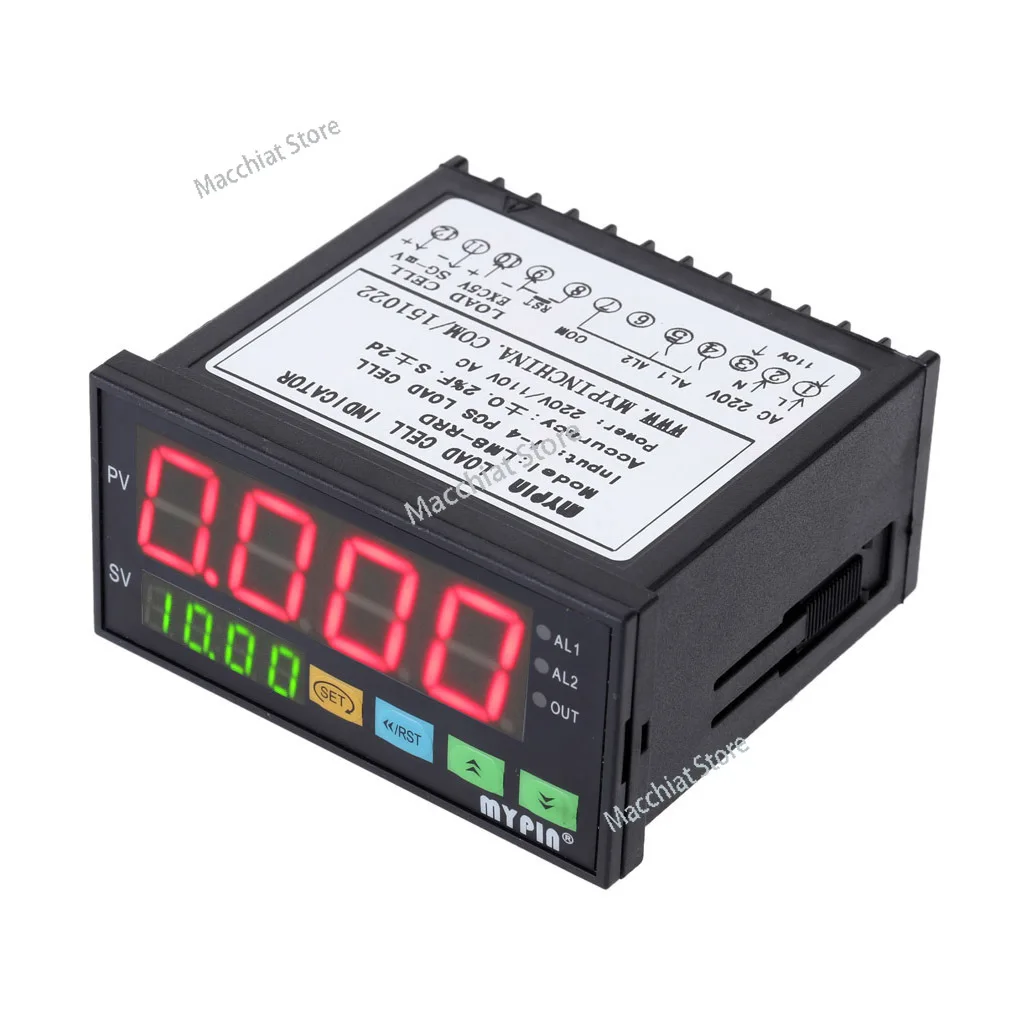 

MYPIN LM8-RRD Digital Weighing Controller LED Display Weight 1-4 Load Cell Signals Input 2 Relay Output 4