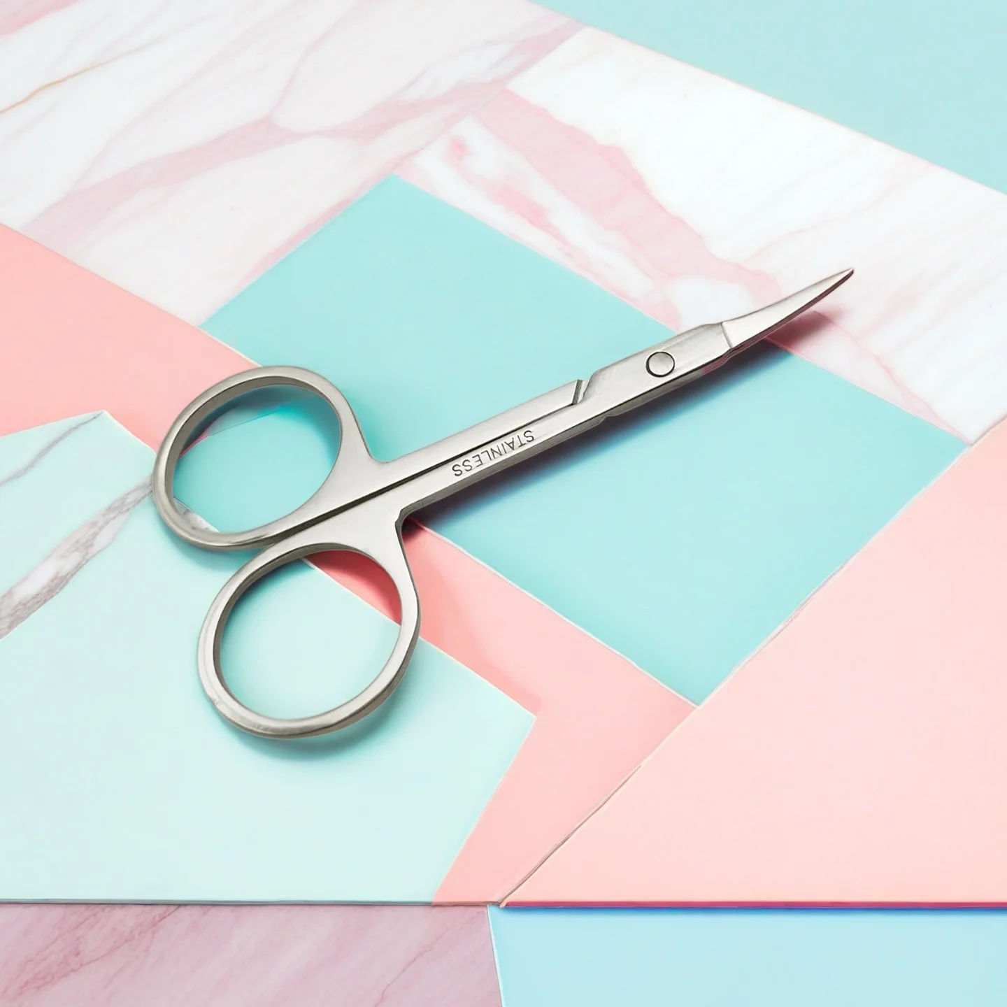 EasyNail 1 szt. Zestaw powierzchnia lustrzana prosta krzywa głowica profesjonalny Manicure skórek Pedicure paznokcie nożyczki brwi włosy w nosie — zdjęcie 3