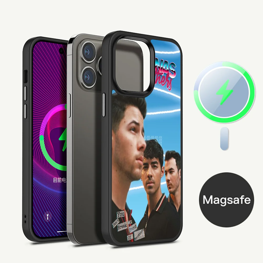 Band J-Jonas B-Brothers Phone Case Magesafe Magnetic Wireless Charge Case For iPhone 16 11 12 13 14 15 Pro Max Plus Mini