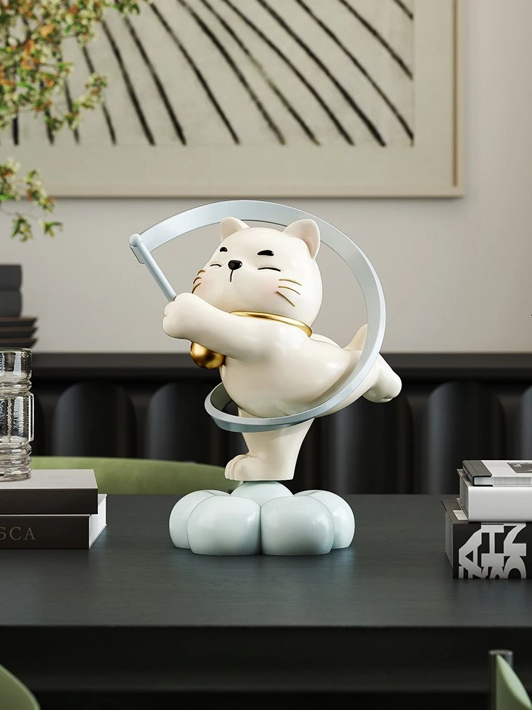

Домашний декор, электрическая вращающаяся статуя кошки, настольный декор, винный шкаф, офисный рабочий стол, скульптура животного, украшения, милые подарки на день рождения