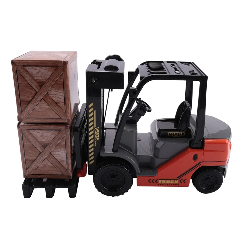 1:22 Scale Lnertial Forklift Friction Fork Lift With Pallet Cargo Warehouse Truck Vehicle Model Toy Forklift For Kids