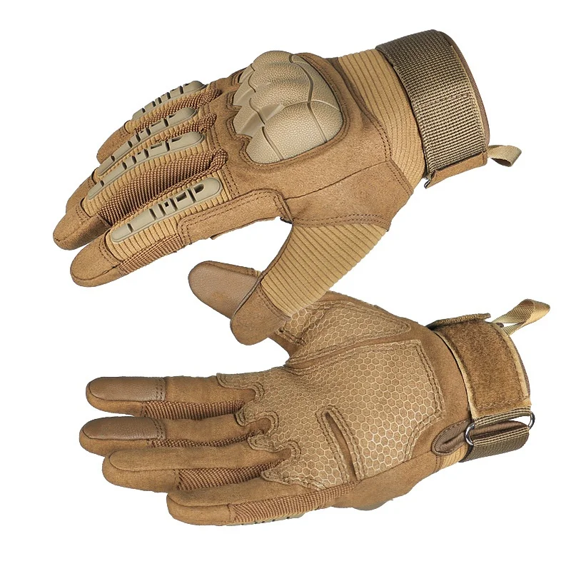 Touch Screen Tactical Full Finger Gloves Hard Rubber Paintball Airsoft Bicycle Combat Anti-skid Cycling Work Glove Men