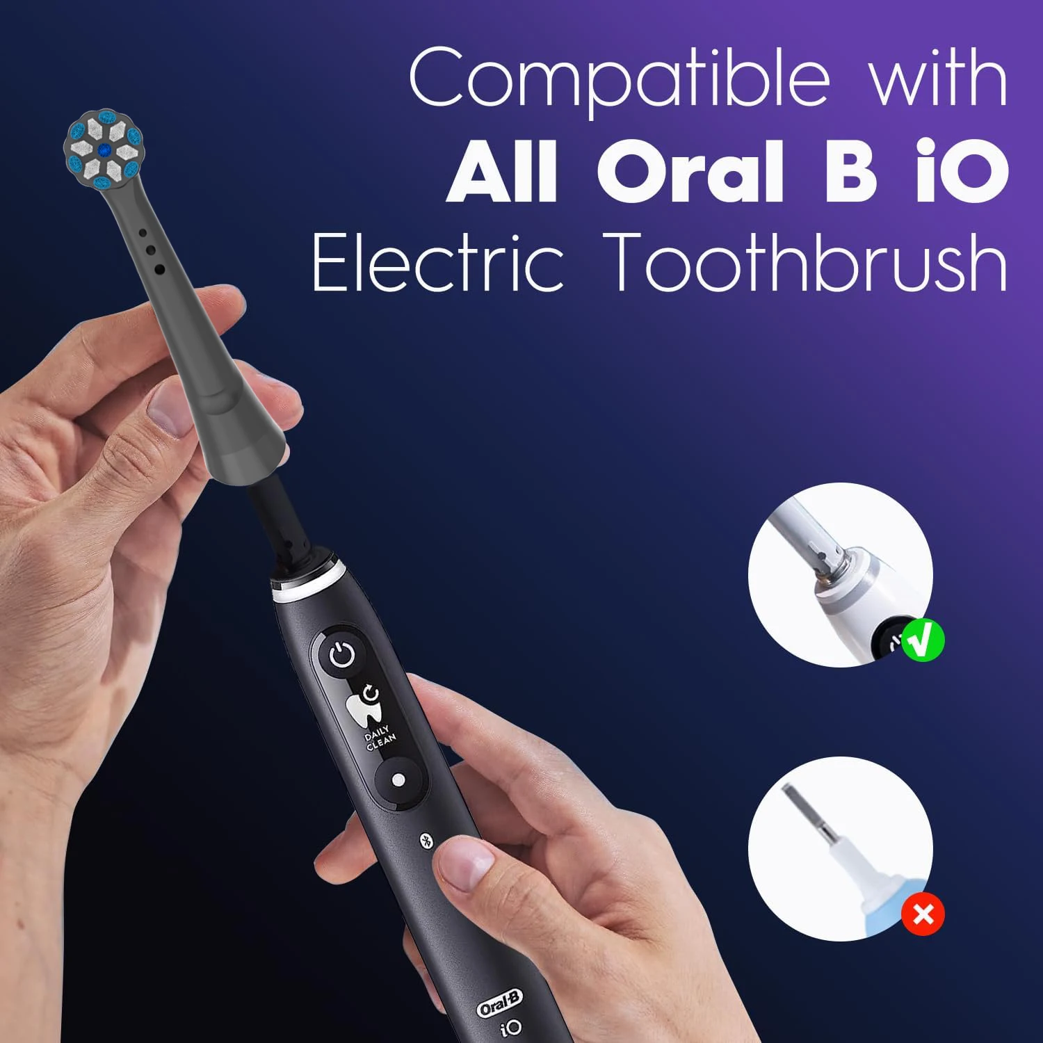 8pcs Compatible With Oral B IO Electric Toothbrush Head, Excellent Cloud Like Soft Bristles, Deep Cleaning, Colored Bottom Ring