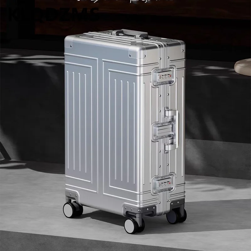 

Чемодан-тележка KLQDZMS 20/24/26/29 дюймов, из алюминиево-магниевого сплава, для ручной клади, большой вместимости, с универсальными колесами