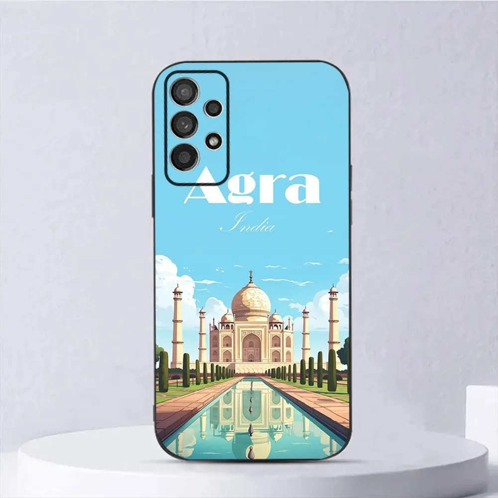 Taj Mahal India Tourist Attractions Phone Case For Samsung Galaxy A13,A21s,A22,A31,A32,A52,A53,A71,A80,A91 Soft Black Shell