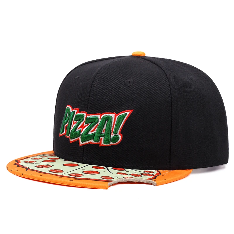 2024 New Pizza Letter Embroidered Snapback Caps Fashion High Quality Hip Hop Retro Men's Hat Casual Women's Baseball Hats