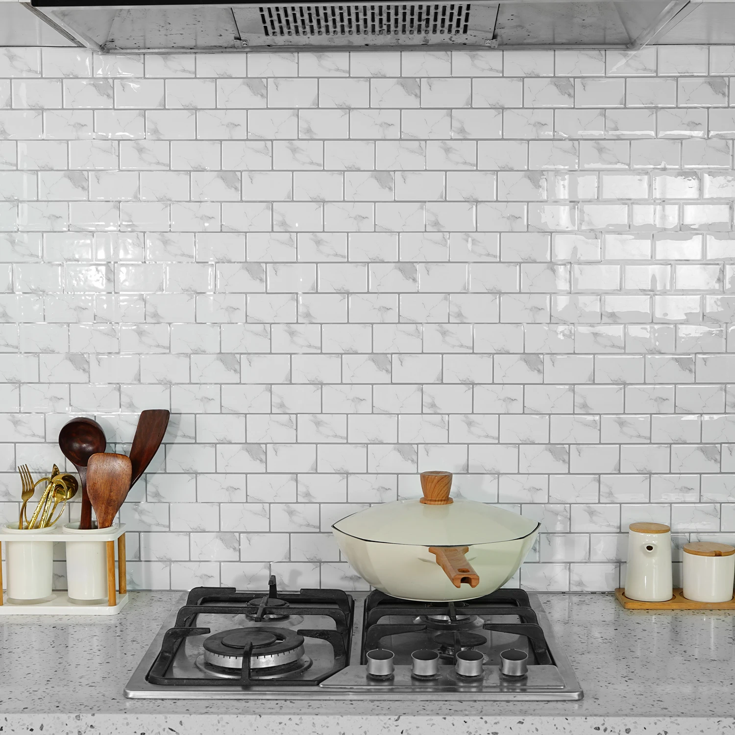 Drip glue ceramic tile, marble waterproof self-adhesive wall sticker, kitchen living room decorative wallpaper