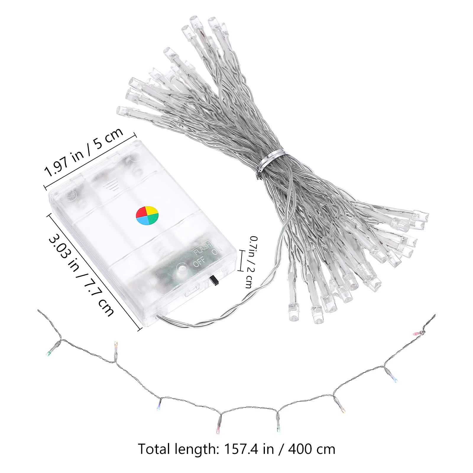 4M 40-Led 3-وضع بالطاقة Led سلسلة أضواء أضواء الزخرفية الملونة لعيد الميلاد حفل زفاف حديقة داخلي في الهواء الطلق