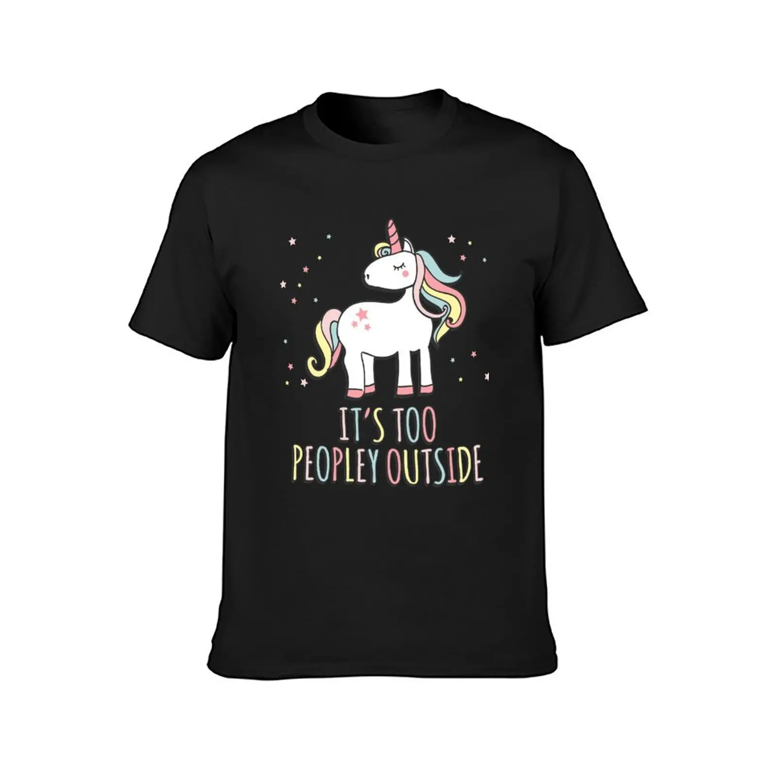 It's Too Peopley Outside Unicorn T-Shirt quick drying aesthetic clothes mens graphic t-shirts pack