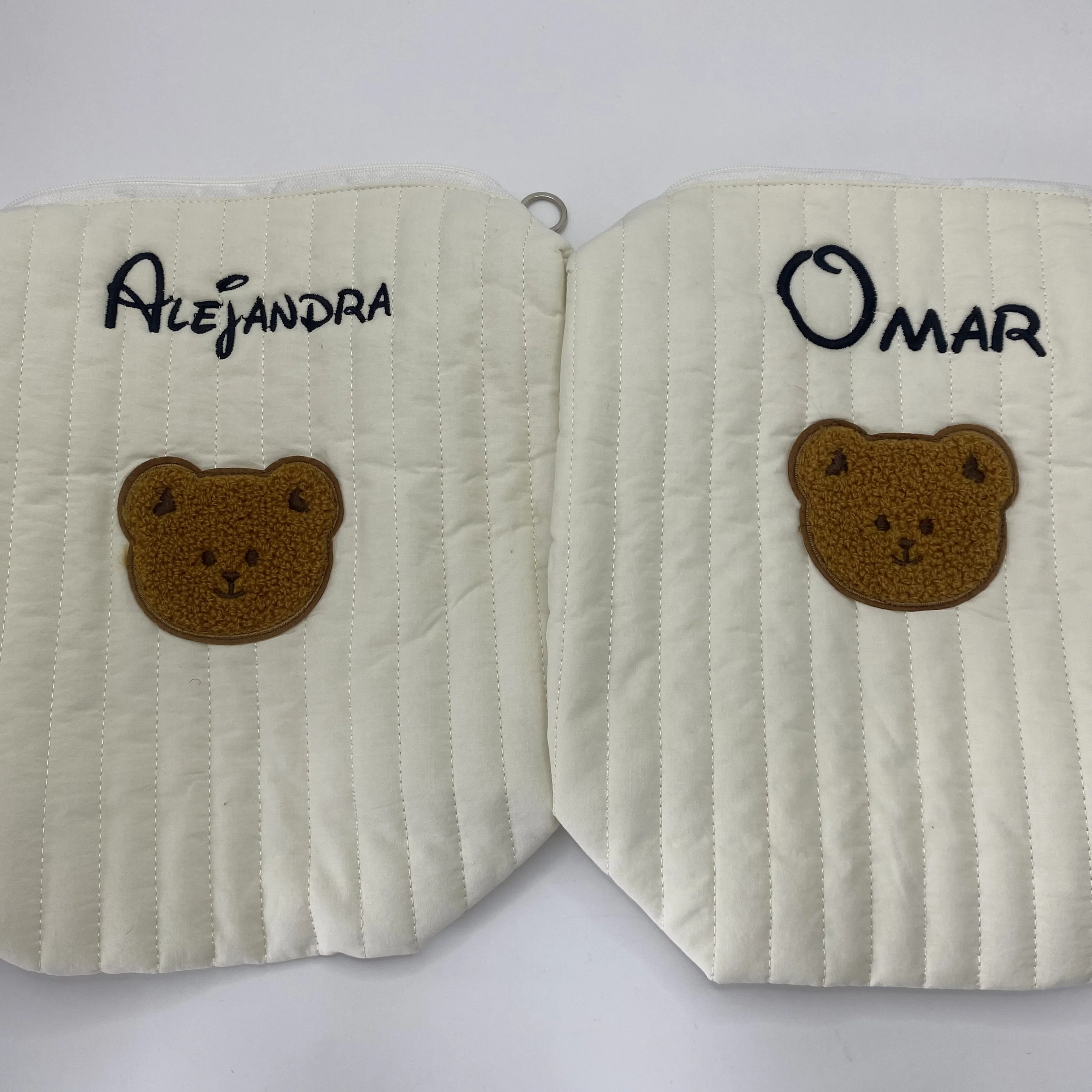 Draagbare Kinderwagen Ophangtas, Gepersonaliseerde Naam Opbergtas, Luiertas, Geborduurde Beer Mama Tas